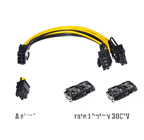 Layyon PCI-E 6pin Female to Dual 8pin (6+2pin) Male Video Card GPU Power Cable