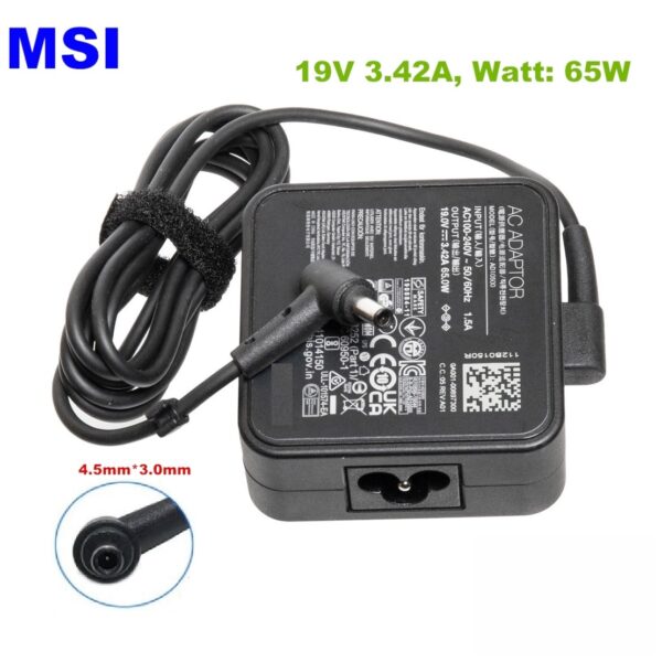 msi Laptop Adapter 19V -- 3.42A   65W